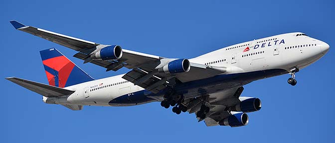 Delta Boeing 747-451 N662US, Phoenix Sky Harbor, January 12, 2016